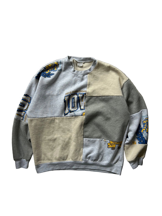 ABSENT patchwork crewneck sweatshirt  IOWA Grey Large
