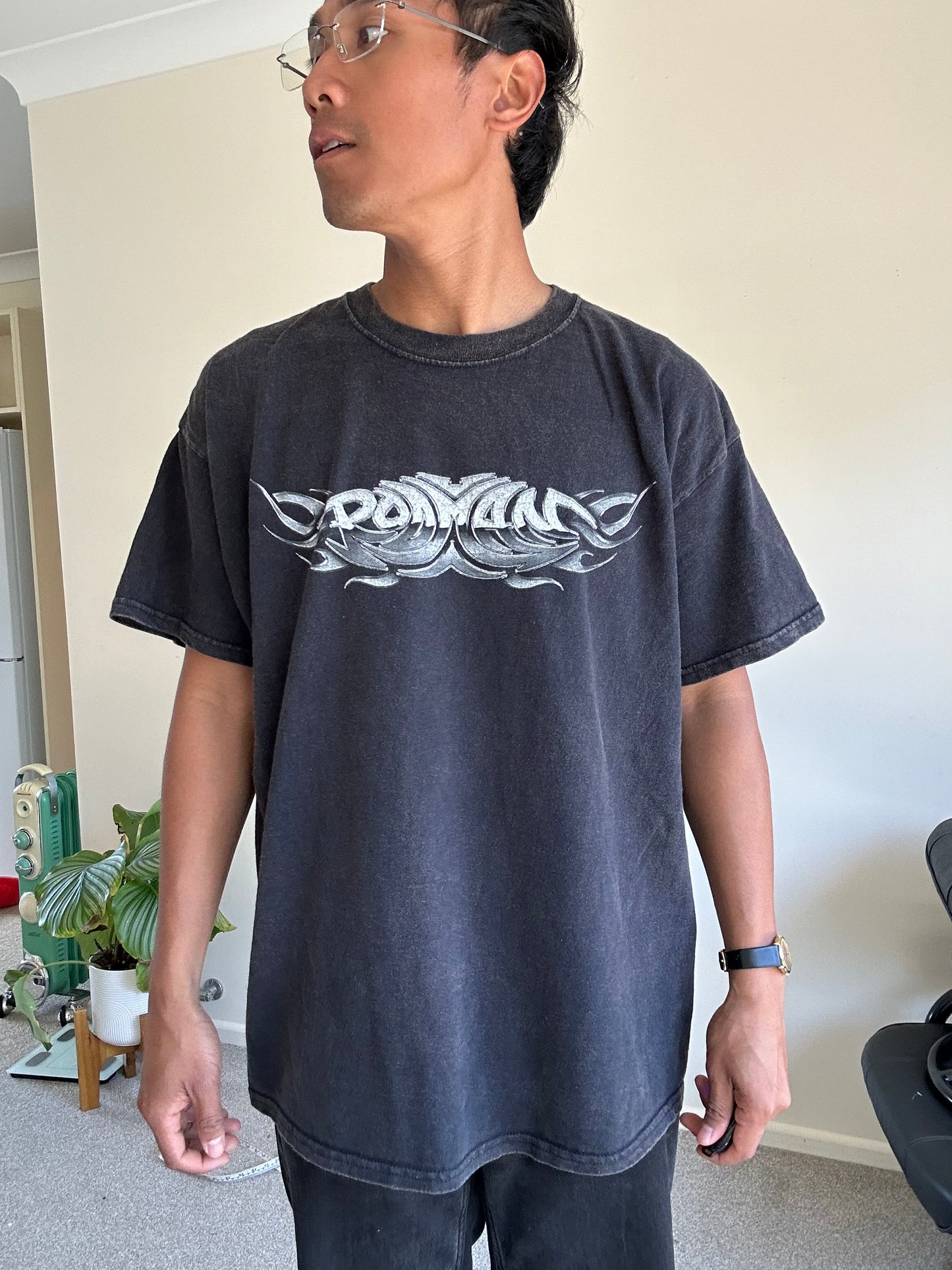 RODMAN BRAND logo
METAL LOGO VINTAGE T-SHIRT Large Black