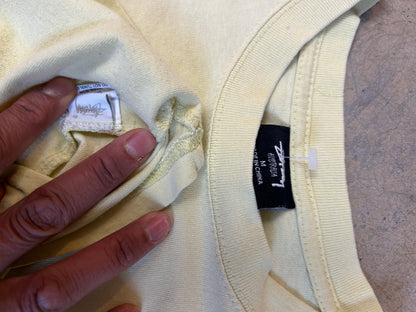 yellow Stussy Stock Link T-shirt Medium With Minimal Stains