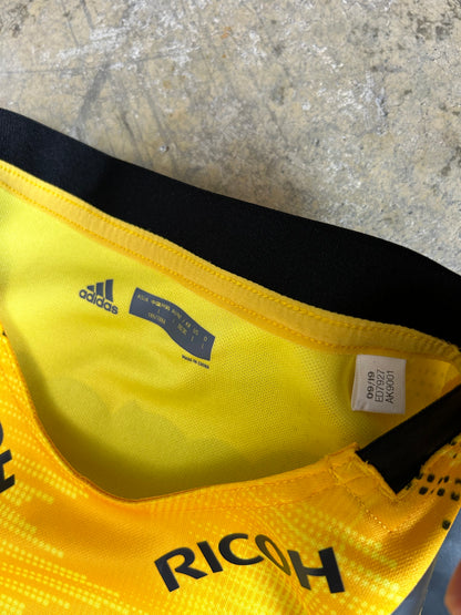 Adidas Hurricanes home rugby jersey in bold gold and shock yellow Large