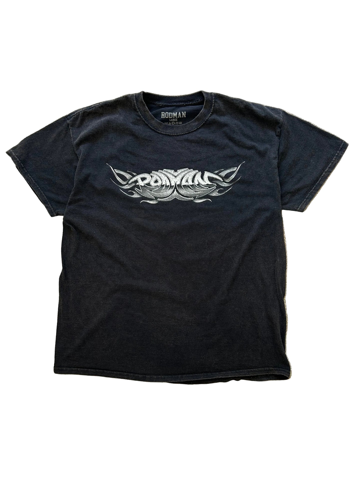 RODMAN BRAND logo
METAL LOGO VINTAGE T-SHIRT Large Black