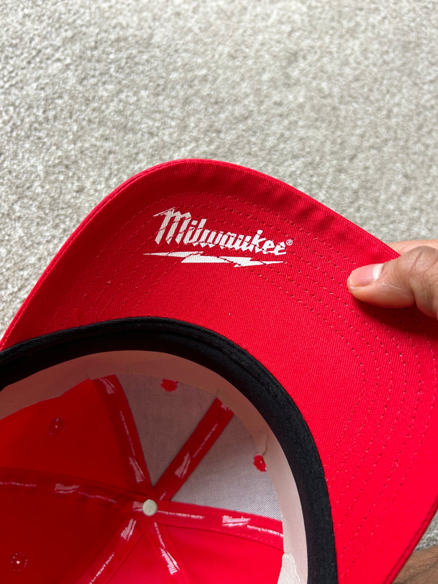 Milwaukee Red Adjustable Snapback Cap Brand New