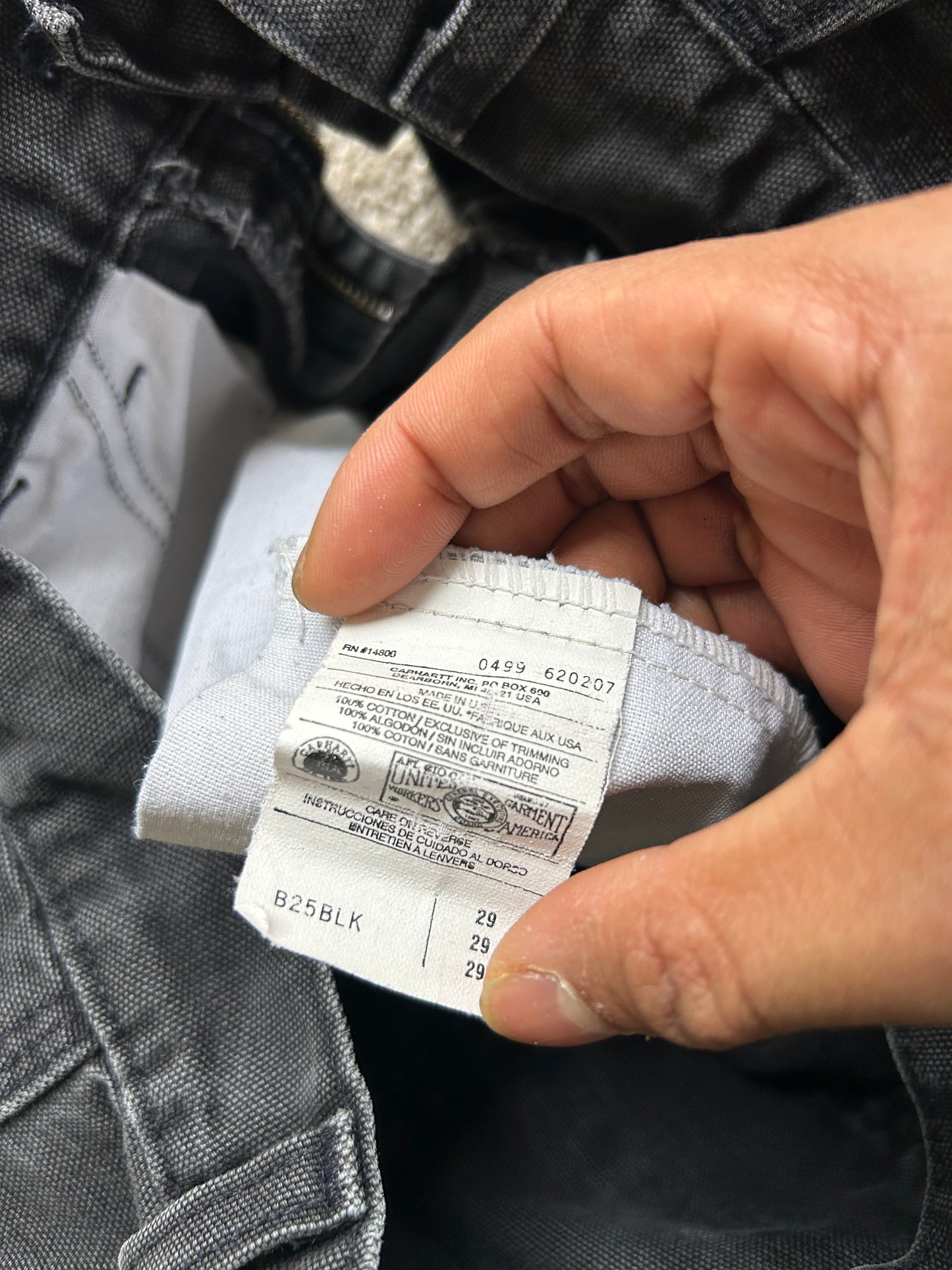 Carhartt B25 Black Shorts size 29 Above the Knee Altered