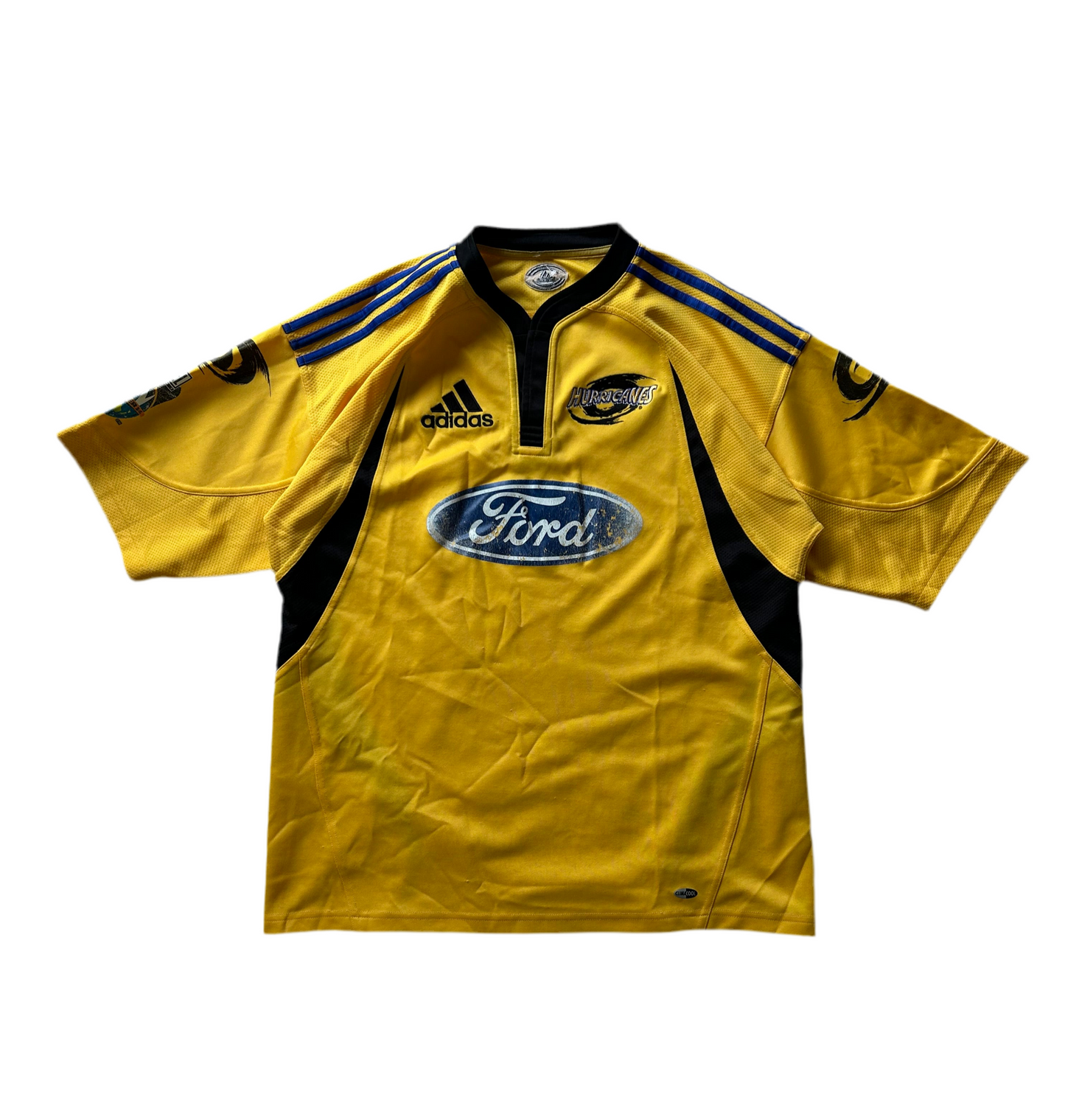 2007 2008 Hurricanes Rugby Union Shirt Adidas XL Yellow Ford