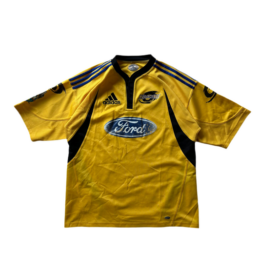 2007 2008 Hurricanes Rugby Union Shirt Adidas XL Yellow Ford
