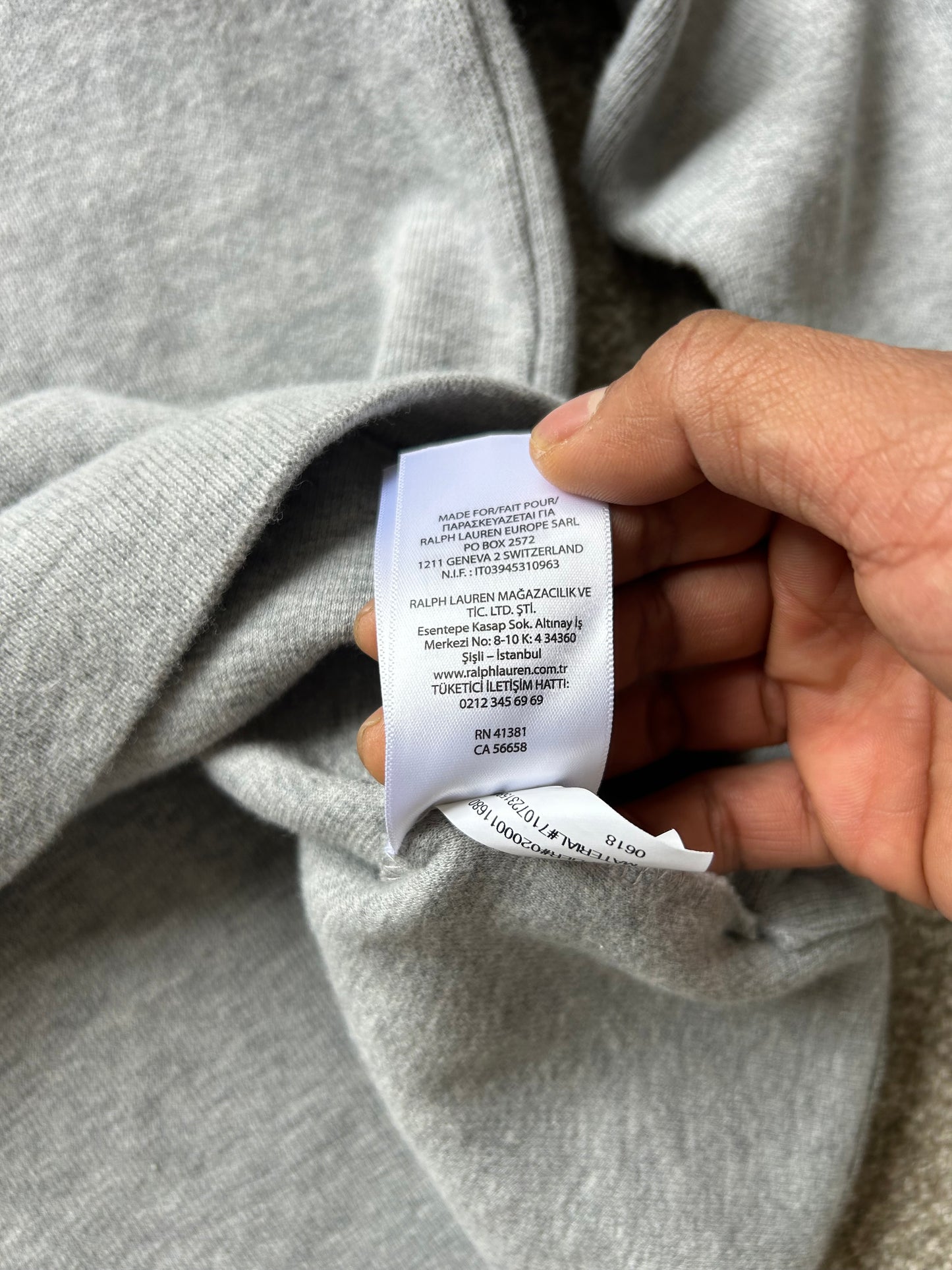 Ralph Lauren RL Quarter Zip Grey size 2XL