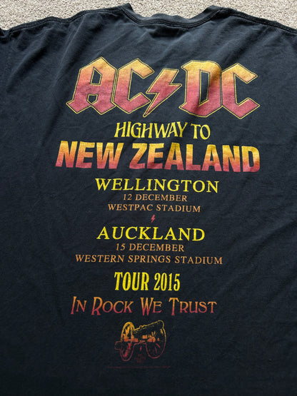 AC/DC Rock Or Bust 2015 Highway to North America World Tour Shirt Size 2XL Black
