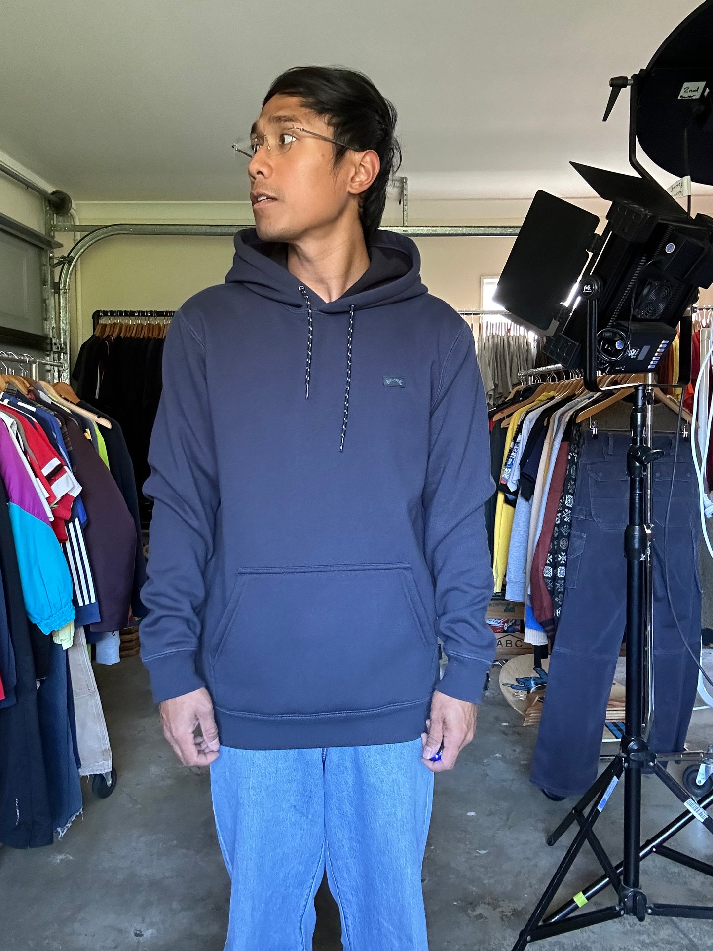 Billabong Men's Adventure Division Shoreline Pullover Hoodie Medium Navy