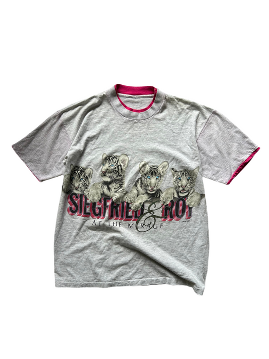 Siegfried and Roy Vintage VTG Grey Layered T Shirt Large 1993