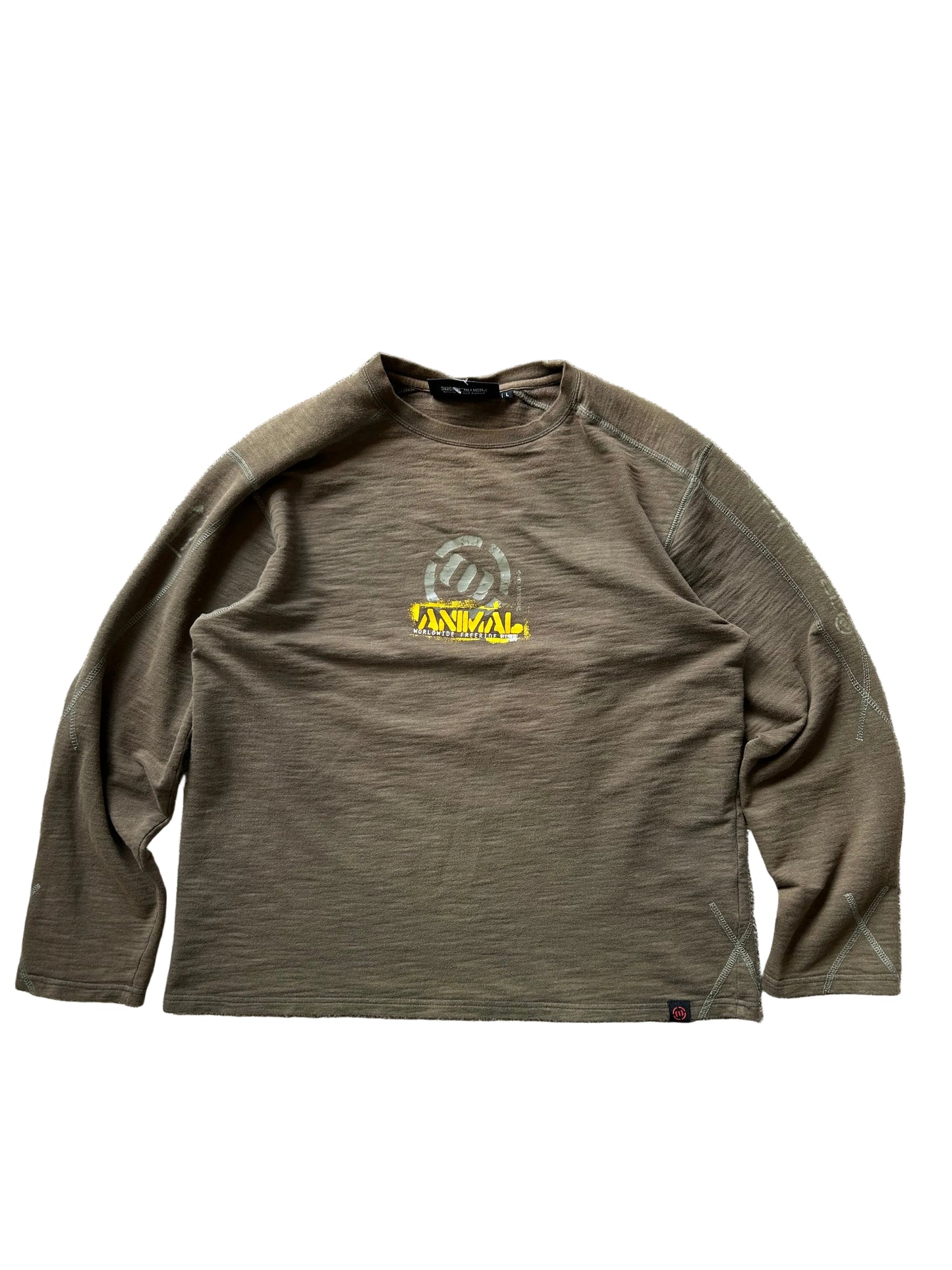 Y2K Animal Brown Large Sweater Skate Brand