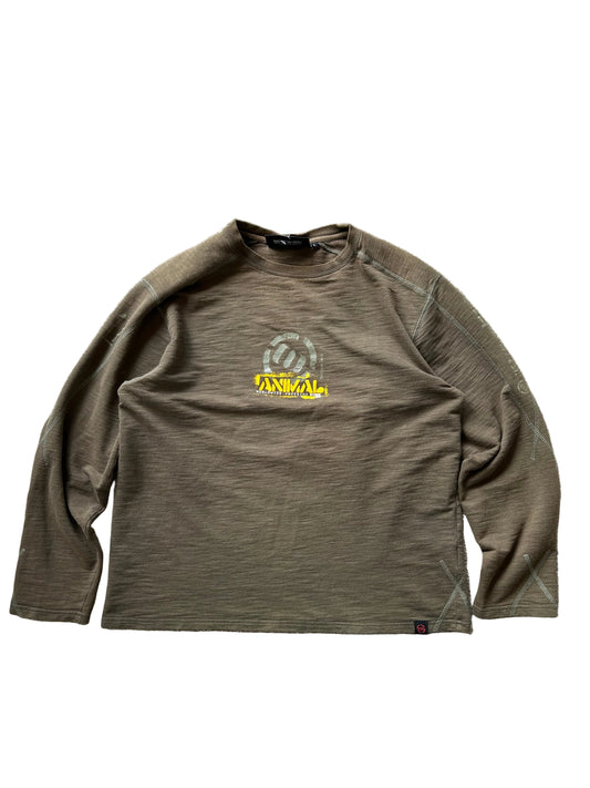 Y2K Animal Brown Large Sweater Skate Brand
