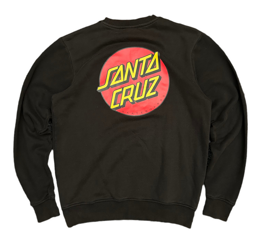 SANTA CRUZ CREWNECK CLASSIC DOT CHEST  A bit Faded Black