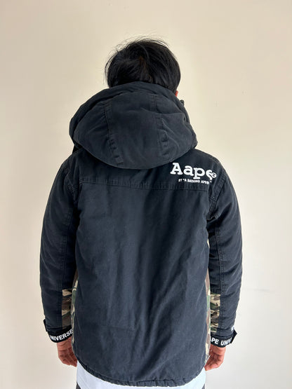 AAPE Hoodie Puffer Small Black Camo (OFF)