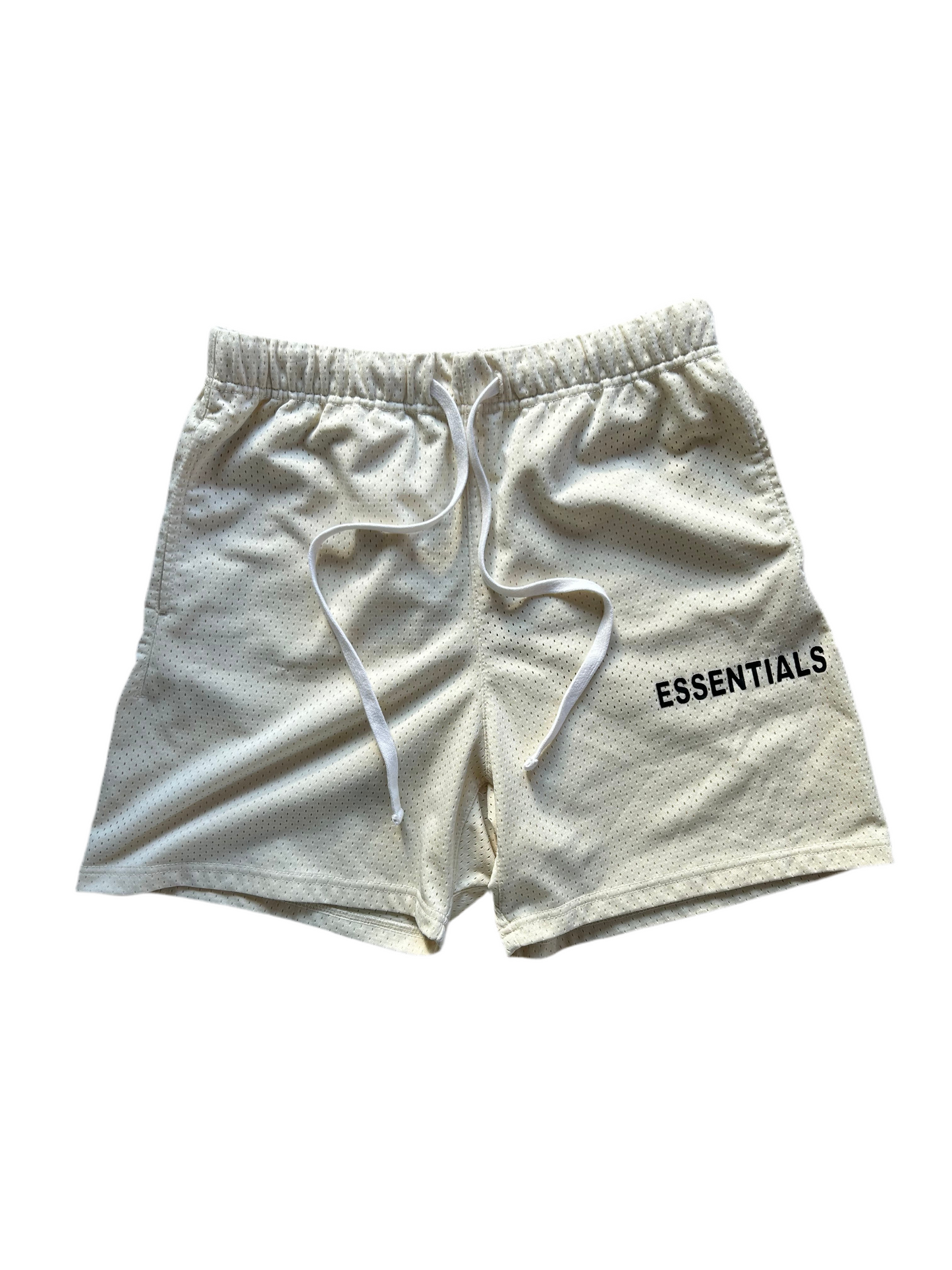 Fear of God Essentials Graphic Mesh Drawstring Shorts
Cream Medium
