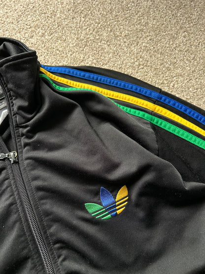 Adidas Grun Track Jacket Men's Black Rasta Firebird Blue Green Yellow size Medium