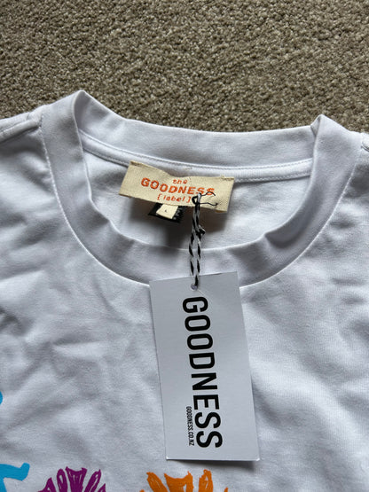 Local NZ Brand Goodness Tee White Large Deadstock
