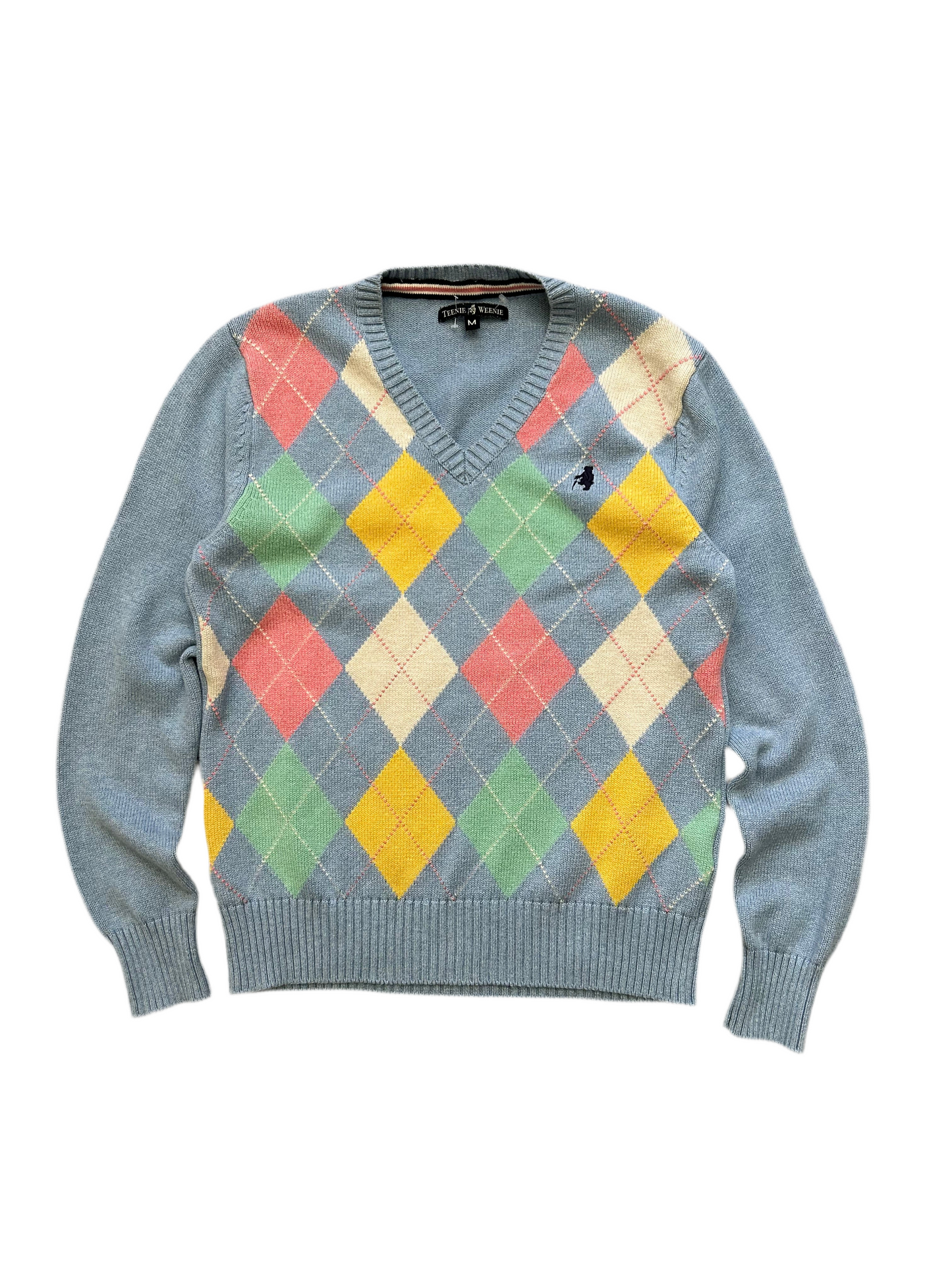 Teenie Weenie Knitted Sky Blue Medium V Neck