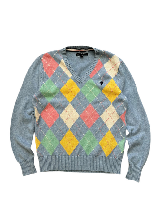 Teenie Weenie Knitted Sky Blue Medium V Neck