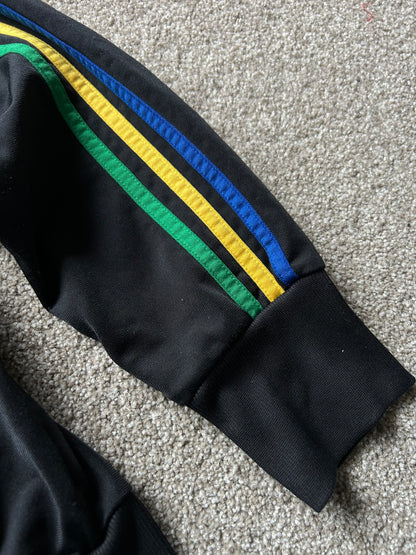 Adidas Grun Track Jacket Men's Black Rasta Firebird Blue Green Yellow size Medium