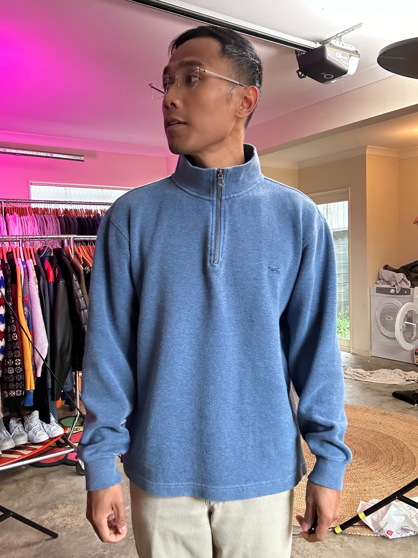 Alton Ave Sweat from the New Zealand heritage brand Rodd & Gunn Quarter Zip Blue Small