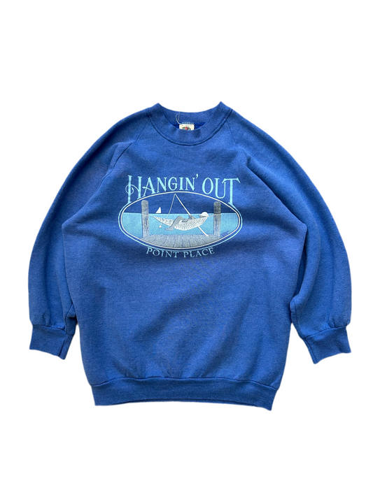 80's Fruit of the Loom Sweater Large Blue