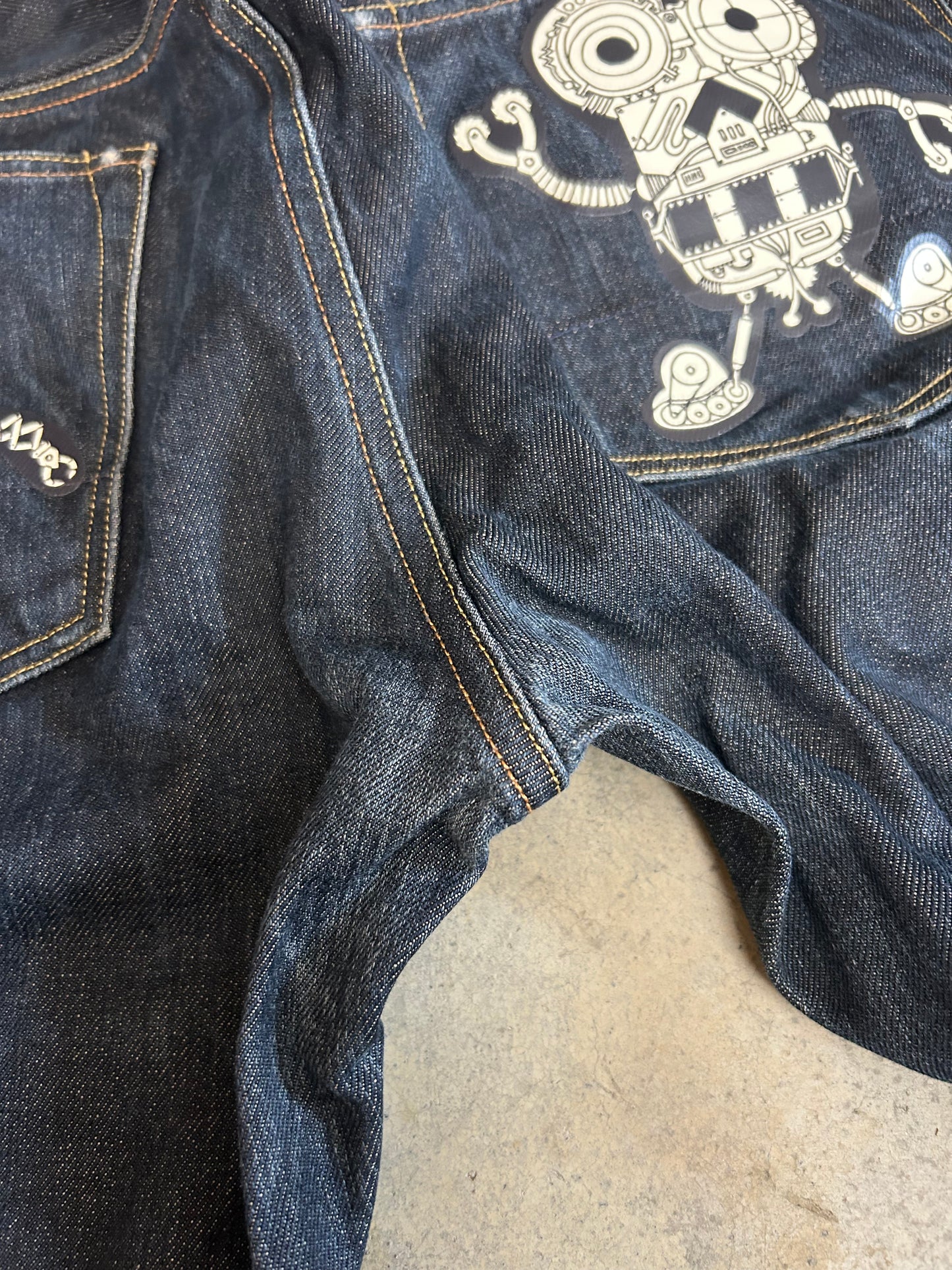 Evisu Denim Robot Gull Lot 2008 selvedge jeans size 33