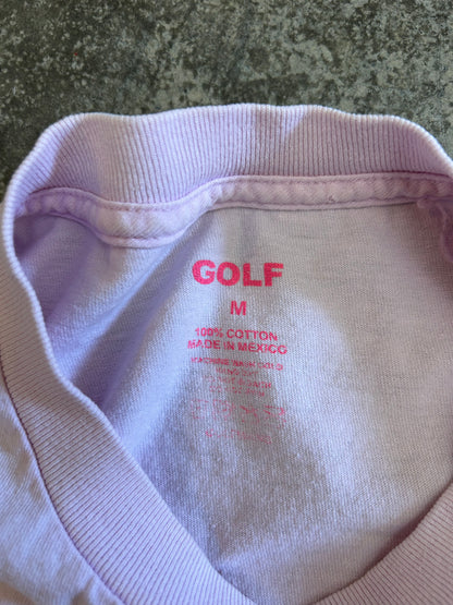 pink Golf Wang t-shirt featuring a multi-colored embroidered logo Medium