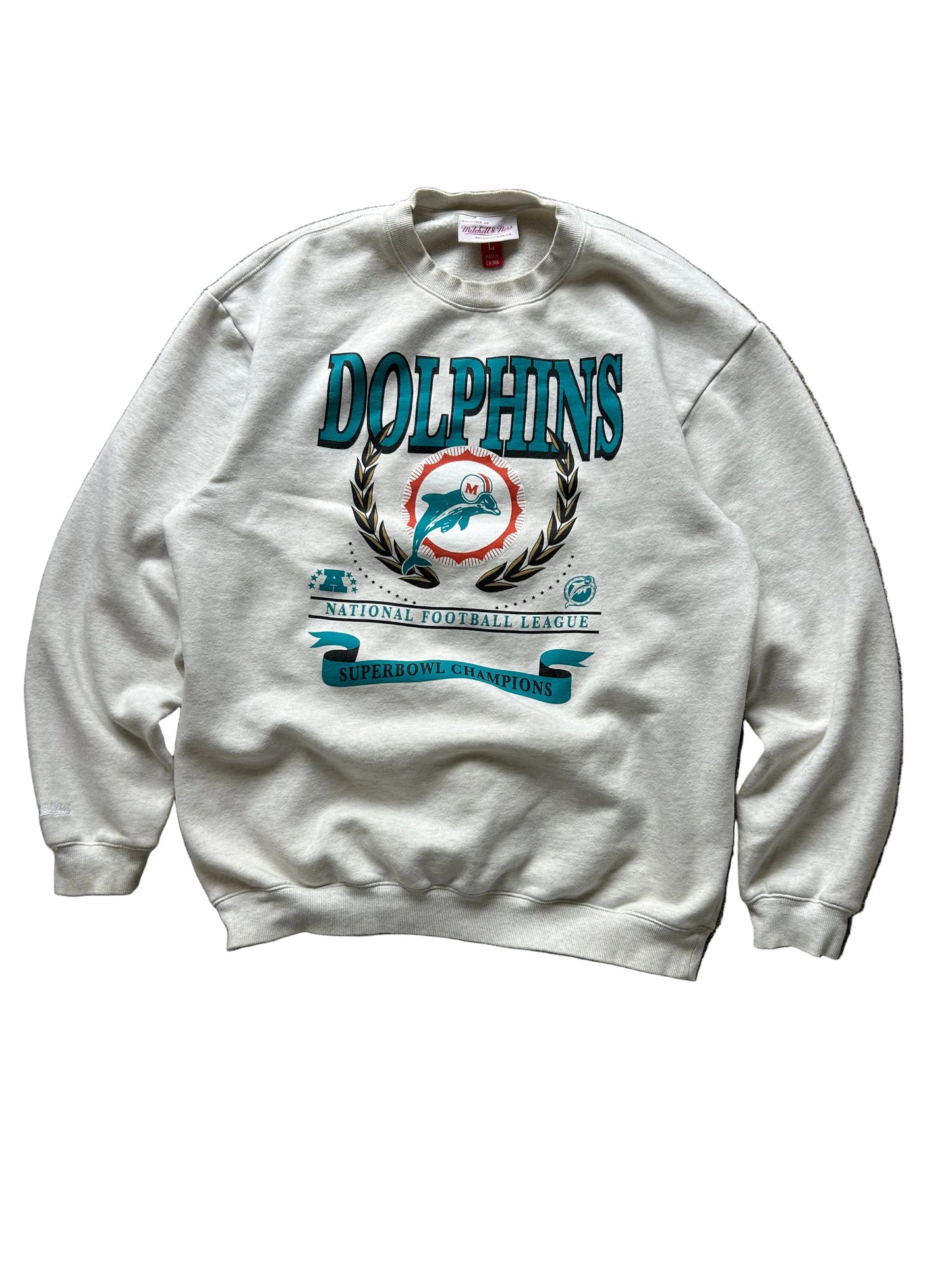 MITCHELL & NESS logo
MIAMI DOLPHINS NATIONAL CREWNECK XL Grey