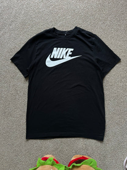 Nike Center Swoosh Black Athletic Fit Short Sleeve T-Shirt Mens Size Large