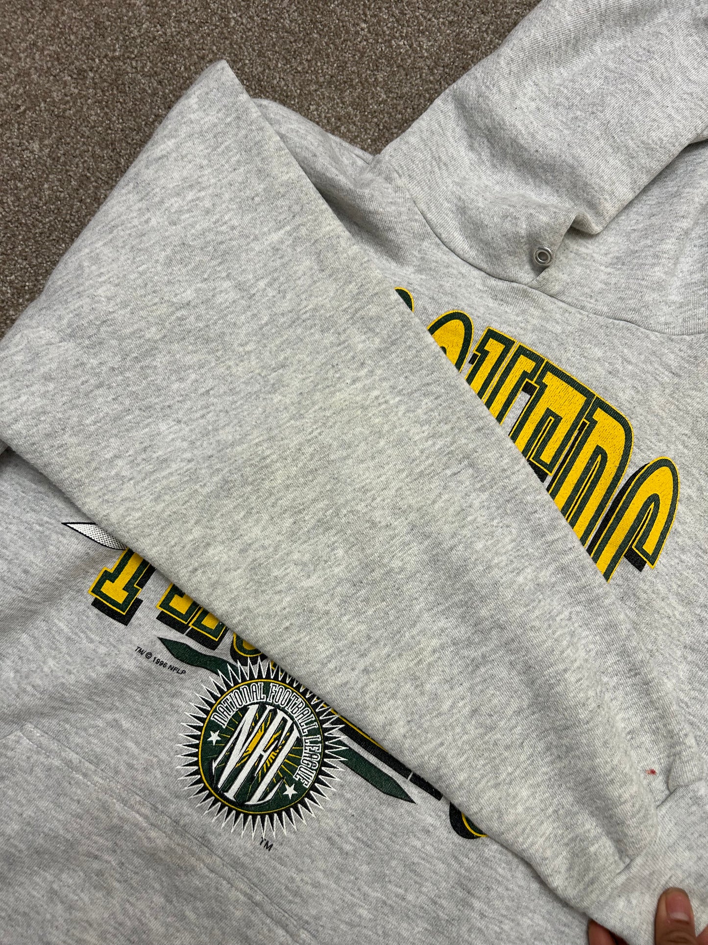 Vintage 1996 Tultex Green Bay Packers NFL Hoodie Size Large
