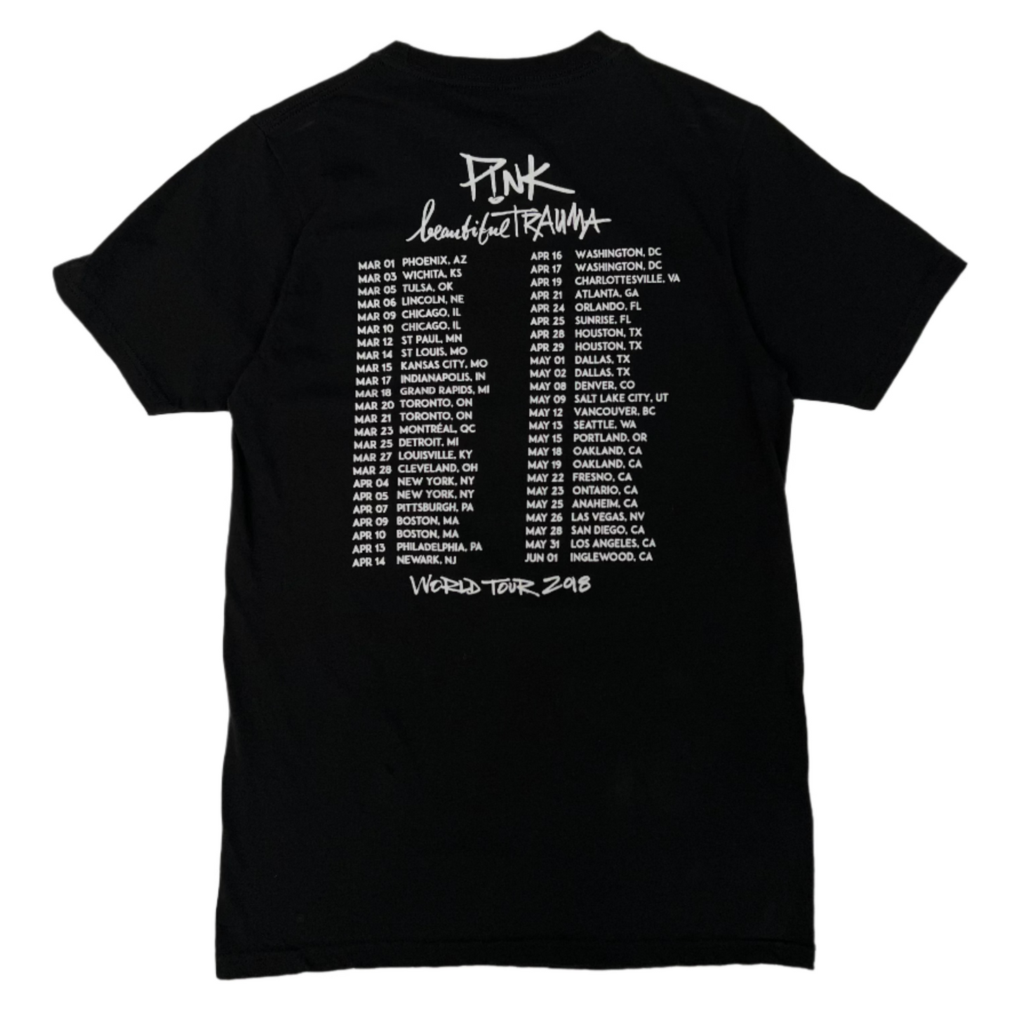 Pink Beautiful Trauma worl tour 2018 shirt medium