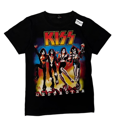 KISS T-Shirt Vintage Band Destroyer 2-sided Hot Rock L