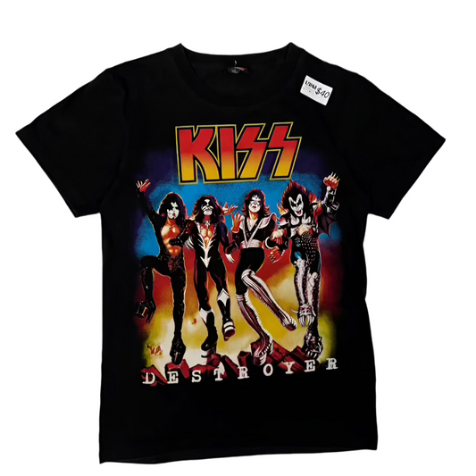 KISS T-Shirt Vintage Band Destroyer 2-sided Hot Rock L