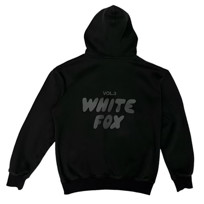 White Fox Hoodie Black Small