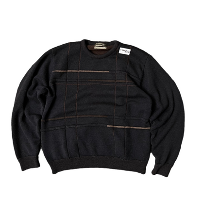 Silverdale Jumper - Black 100% Merino Wool - Medium