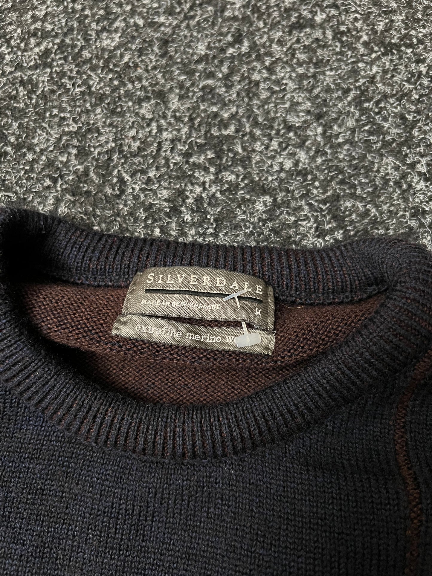 Silverdale Jumper - Black 100% Merino Wool - Medium